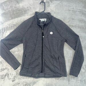 Athleta XL Full Zip Jacket Gray Heather Activewear Pockets